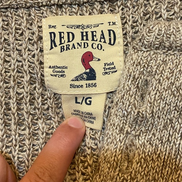 Red Head Brand Co. Beige Tan Brand Mens Sweater Size Large Cotton Blend - Picture 2 of 3